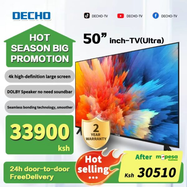 [M-pesa10%OFF] DECHO Smart TV 32 inches to 65 inches Ultra
