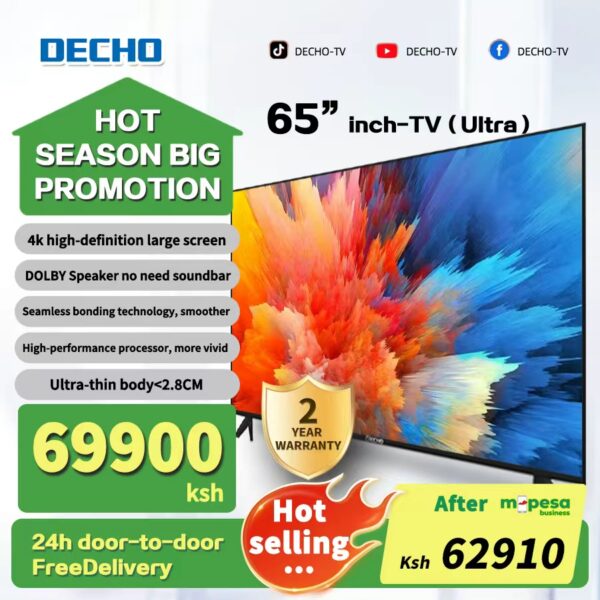 [M-pesa10%OFF] DECHO Smart TV 32 inches to 65 inches Ultra