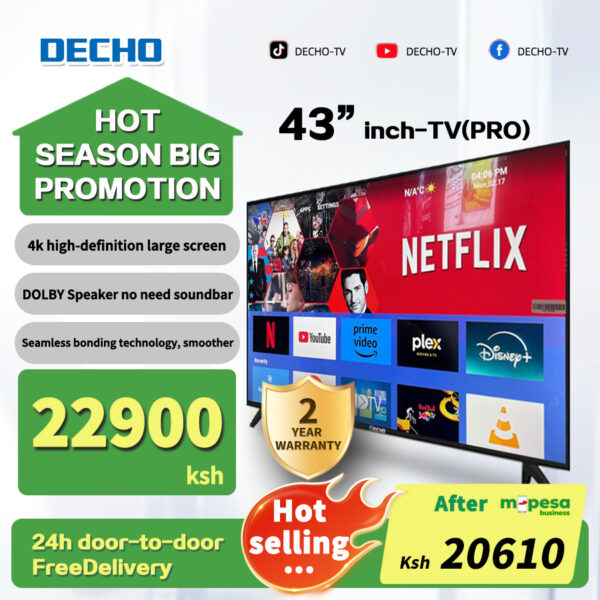 [M-pesa10%OFF] DECHO Smart TV 32 inches to 55 inches